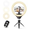 UBeesize-10-Selfie-Ring-Light-with-Tripod-Stand-Cell-Phone-Holder-Dimmable-Desktop-LED-Circle-Light-for-Live-StreamingMakeupYouTubeTIK-Tok-Compatible-with-iOS-and-Android-Phones-Black UBeesize 10" Selfie Ring Light with Tripod Stand & Cell Phone Holder, Dimmable Desktop LED Circle Light for Live Streaming/Makeup/YouTube/TIK Tok, Compatible with iOS and Android Phones Black