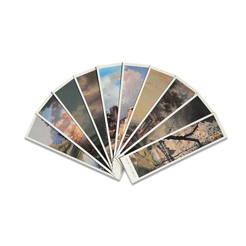 Image of Vintage Landscape Bookmarks - Set of 14 Aesthetic Nature Scene Designs (15x4 cm) with Free Art Postcard | Paper Bookmarks for Books, Journaling & Gifting