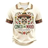 Camicia a maniche corte in stile, top casual, comoda e traspirante, beige., XXL