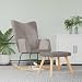 vidaXL Schaukelstuhl mit Hocker Stoff Taupe