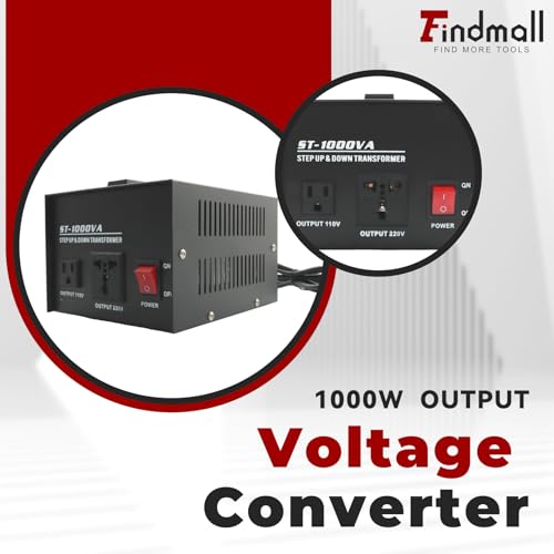 findmall Voltage Converter 1000W Step Up/Down Transformer 110V to 220V/220V to 110V Converter Transformer3