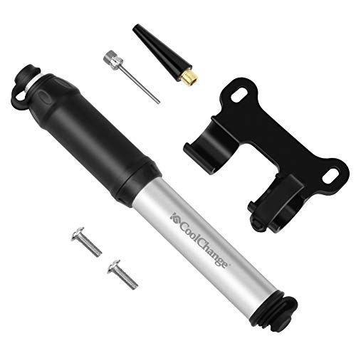 Pompe à vélo pour Valve Presta et Schrader, 120 PSI, Mini-pompe à Pneu Portable en Alliage D'aluminium, pour Route, Montagne BMX VTT, Ballon, Balles de Sport, Montage sur Cadre - Argent