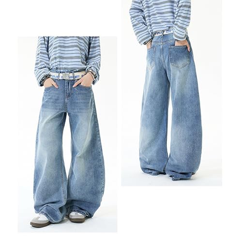 Barrel Jeans Men Vintage Bootcut Wide Leg Barrel Denim Pants Washed Streetwear for Skater Baggy Jeans Relax Fit2