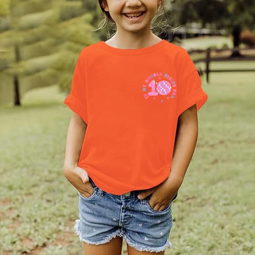 Image of Pairxily in My Double Digits Era Shirt for Girls 10th Cute 10 Year Old Girl Happy Birthday Shirts Gifts Short Sleeve Tops