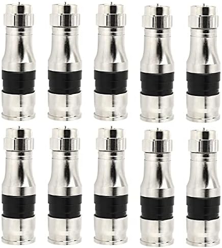 MOOKEERF RG11 Connectors 10 Pack,F Type Connectors,RG11 Coax Cable Compression Fitting with Weather Seal O Ring,F Connectors for RG11 Coaxial Cable