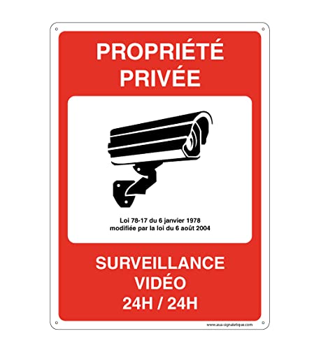 AUA SIGNALETIQUE - Panneau Vidéo Surveillance - Plaque Vidéo - Propriété Privée Surveillance...