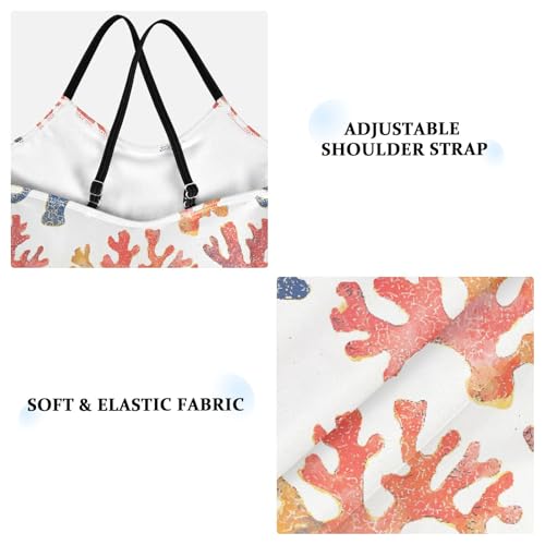 senya Girls Swimsuits One-Piece Swimwear Tie Bathing Suit Beach Summer Round Neck 5-6T Coral Pattern3