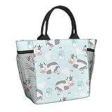 Rendimiento del producto: finamente equipado con forro de poliéster ecológico, suave, bolsa de comestibles o bolsa de la compra. Las bolsas de almuerzo florales son ideales para mujeres.