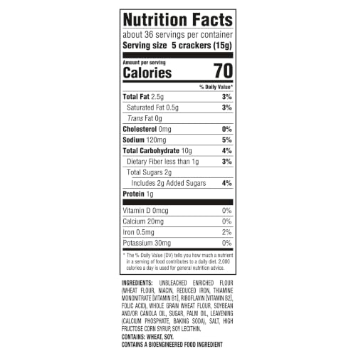 Image of RITZ Whole Wheat Crackers, Snacks for Kids and Adults, Family Size, 6 Boxes