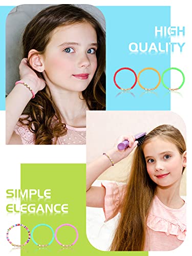 24 Pcs Colorful Kids Bracelet Adjustable Flat Beads Letter Heart Bracelets Friend Surfer Stretch Beaded Bracelet Friendship Bracelets For Girls Women Birthday Classroom Student Gifts (Heart Style) #TOP5