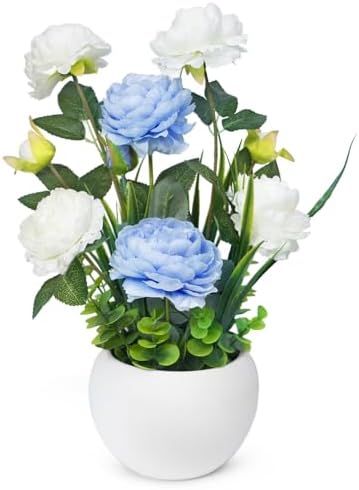 Peony Fake Flowers Silk 10 Stems for Aesthetic Room Decor, Faux Flowers for Vase, Floral Arrangements Centerpiece