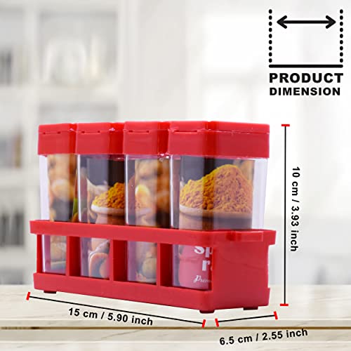 Image of KARP Plastic Airtight Container Masala Box For Kitchen Spice Storage Jar Masala Spice Container Idle For, Easy Flow Spice Storage Container With Tray (125Ml-12Pcs)