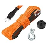 TYT 50ft Synthetic Winch Rope for 1/4' Nylon Winch Line Cable Rope, 8500lb Winch Cable Rope w/Snap...