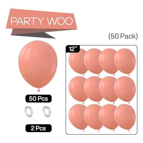 Image of PartyWoo Dusty Pink Balloons 50pcs Dusty Rose Boho Netural Pink Color