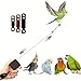 JAOCDOEN Bird Leash Anti Bite Adjustable Retractable Bird Flying Rope with 3 Sizes of Soft Foot Rings for Outdoor