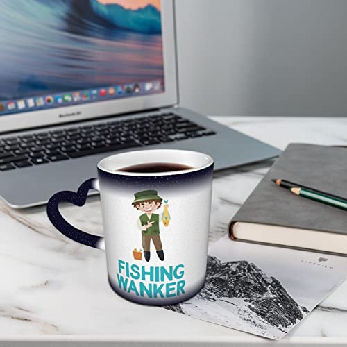 Tazas divertidas de café - Taza de regalo de pesca Wanker Funny Rude for Him Her Men Women Birthday Gifts,Taza cambiante… - Imagen 5