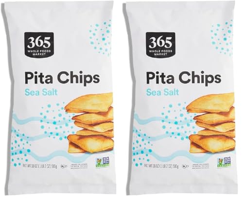 Image of 365 by Whole Foods Market, Sea Salt Pita Chips, 9 Ounce (Pack of 2)