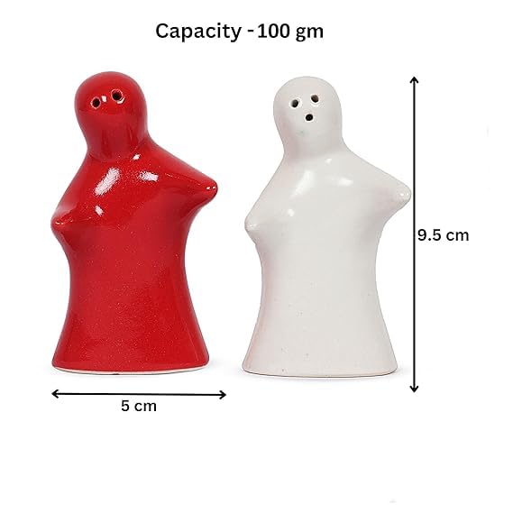 Image of Qimacplus Hug Design Salt and Pepper Shakers Charming Couple Set for Retro Farmhouse Decor, Ideal Kitchen Accessories for Home Decor (Red & White)
