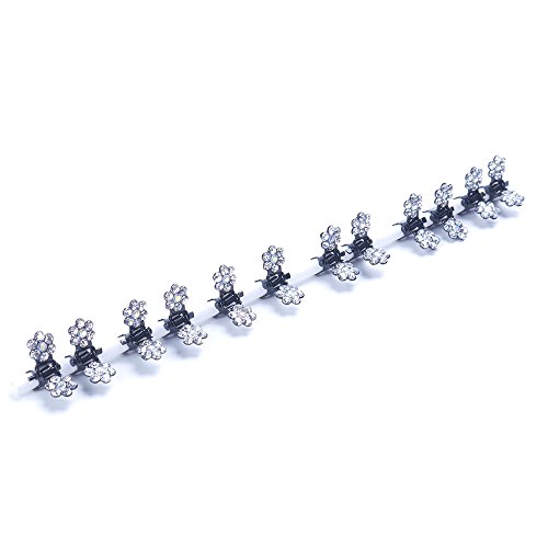 Utenew Small Hair Jaws Clips 24 Pieces Plastic And Crystal Black Hair Claws Pins Clamps, No-Slip Mini Jaw Clips For Girls/Women #TOP1