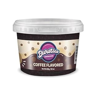 Bursties Coffee Flavored Popping Boba | Bursting Boba for Coffee, Bubble Tea, Desserts, Breakfasts and Snacks | Coffee Flavored Bursting Boba