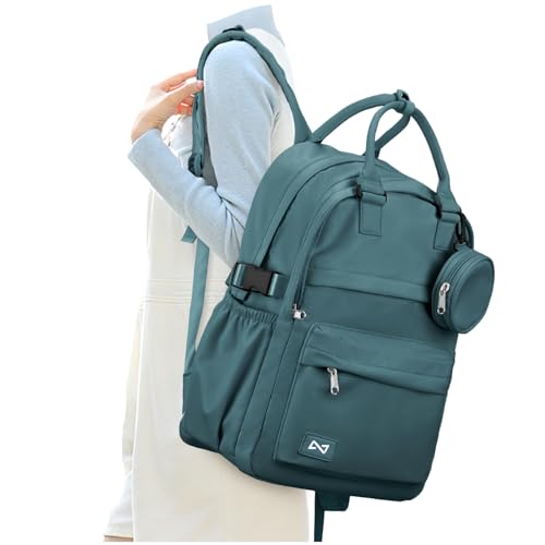 School Backpack for Girl Boys Cute Middle School Student Bookbag Waterproof College Aesthetic Backpack Work Laptop Backpack Rucksack Casual Travel Daypack Peacock Blue