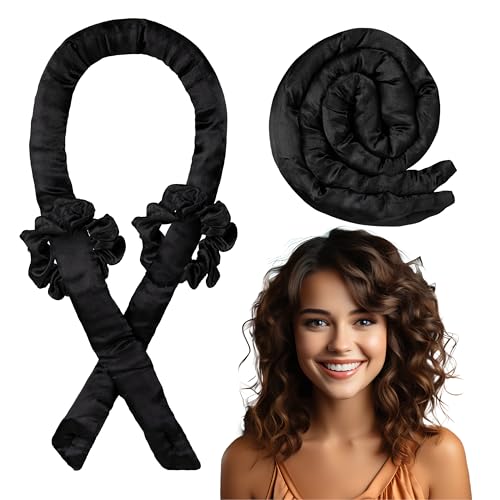 Bigodino Lungo per Boccoli in Velluto – Set Boccoli Capelli Senza Calore con 2 Fermacapelli, Bigodini Morbidi per Dormire