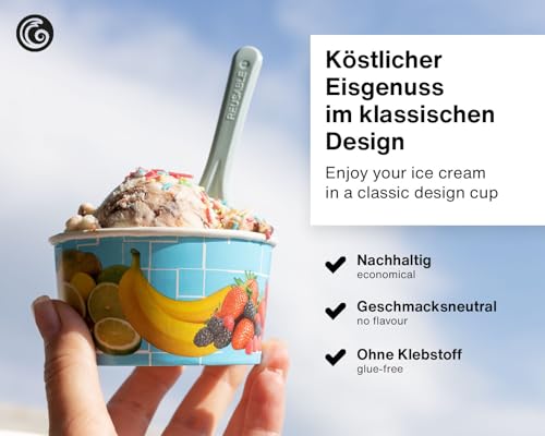 Octopus 1500x Eisbecher, EIS- Pappbecher, Früchtebecher mit 160 ml Füllvolumen – Bild 3