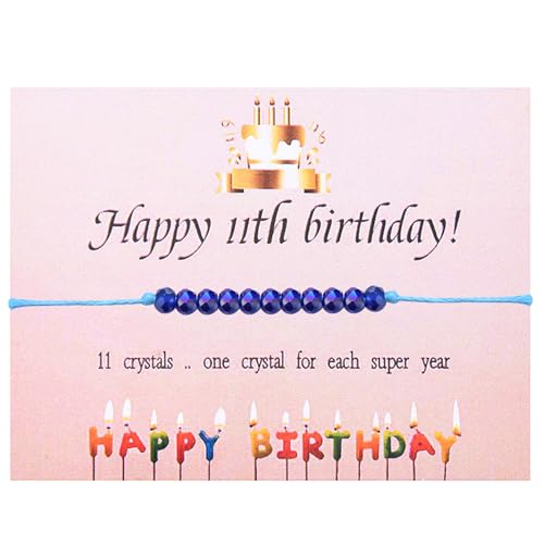 SNORSO Birthday Gifts for Girls, 7th - 13th Happy Birthday Bracelet for Teen Girl Birthday Jewelry Girl Birthday Present, Tiny Crystals Bracelets Birthday Gift Ideas for Daughter Niece Granddaughter