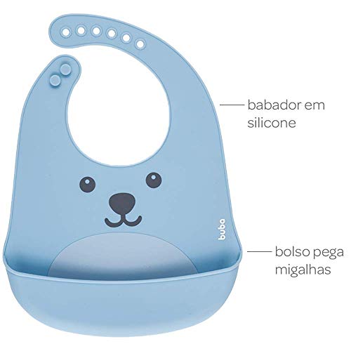 Buba, - Azul, Babador De Silicone Com Pega Migalhas Gumy Bebê Unissex, Azul (Blue), Único
