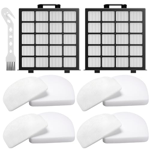 AZ4002 Replacement Filters Compatible with Shark POWERDETECT Upright Vacuum Cleaner AZ4002 AZ4000 AZ4000C AZ4002W, 2 HEPA Filters and 4 Foam & Felt Filters