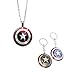YouU 3 Piezas Marvel Capitán América Escudo Colgante Estrella - The Avengers Cosplay Super Hero Necklace y Llavero,Plata