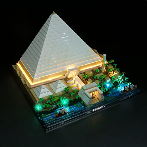 LED Lighting Kit for Lego 21058 Architecture Cheops Pyramid Building Kit (Lights Only) Remote Control Lighting Kit Compatible with Lego The Great Pyramid of Giza - Image 3