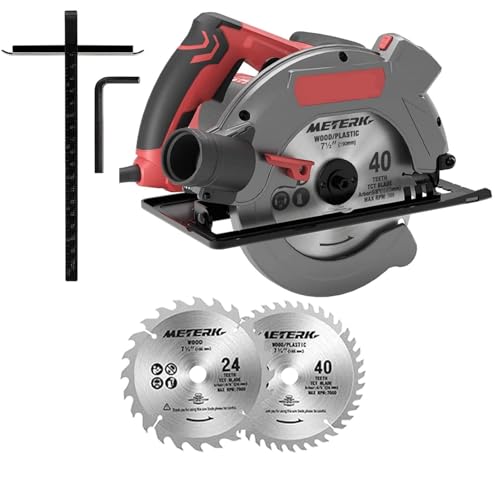 Sierra Circular eléctrica de 1500W, 5000RPM, 190mm, cuerpo de aluminio, cortador portátil, herramientas de corte de carpintería, sierra de mesa for carpintería ( Color : Type A With 2 Blades , Size :