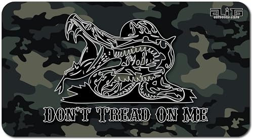 Elite Outdoors MFG | Classic Green Camo Gun Cleaning Mat | Gadsden Flag Don't Tread On Me Design | Black, Grey & Green Shades | Made in The USA | Size 12x22 inches