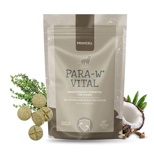 PROVICELL para-W-Vital - Natürlicher Schutz gegen Mitbringsel aus der Natur für Hunde – 120 Tabletten - Made in Germany – Ohne chemische Zusätze – Mit Tierärzten in Deutschland entwickelt