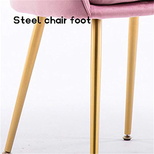 Silla de comedor sencilla amarilla con patas de metal de franela 6