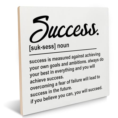 Motivational Desk Sign Success Definition Wood Plaque
