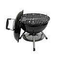 Megamaster 14.5" Charcoal Kettle Tabletop Grill, 140.82 sq. in. Cooking Area, Perfect for Camping, Outdoor Cooking & Grilling, BBQ, Patios, Black, 810-23001
