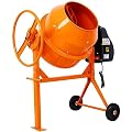 Steel Cement Mixer 5 Cu. Ft Electric Concrete Mixer Machine Adjustable Tilt Angle and a Safety Lock 650W AC Motor Portable Power Cement Mixers for Mortar Stucco and Fodder