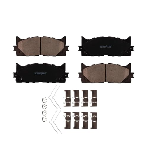 Image of Detroit Axle - Brake Pads for Toyota Camry Avalon Lexus ES350 ES300h, 4pc Front & Rear Ceramic Brake Pads Set Replacement