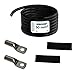 Produktbild EBROM Batteriekabel DIY SET" Minus Masse Kabel SCHWARZ - 50 mm² Vollkupfer OFC, von 30 cm bis 10 Meter, Ringösen Kabelschuhe M6/M8/M10/M12 untereinander kombinierbar, 50mm2 (50 mm2) KFZ Massekabel