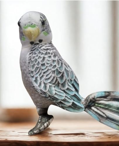 Image of Tickles Cute Parrot Soft Stuffed Plush Bird Toy for Kids Boys & Girls Birthday Gifts (Size: 30 cm Color: Grey & Blue)
