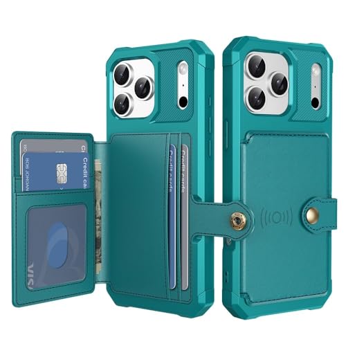 Coque iPhone 15 vert silicone rigide et étui portefeuille latéral en cuir