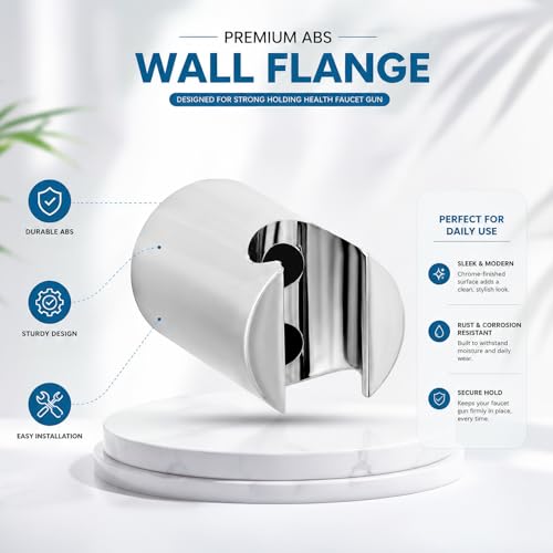 Image of Amazon Basics Health Faucet Set - Premium ABS Jet Spray Gun with 1.5M SS Pipe for Toilet | Bathroom Bidet Sprayer Kit Pack of 1