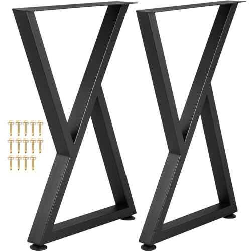 VEVOR Patas de Mesa de Metal 71,1x45,7 cm Patas de Escritorio 2 Piezas Patas de Muebles en Forma de Z Patas de Mesa de Centro Bricolaje para Hogar para Mesa de Comedor con Protectores de Piso de Goma