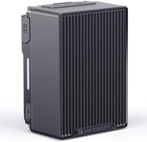 K&F CONCEPT V Mount Battery, PD 100W Fast Charging 99Wh / 6700mAh V-Mount Battery with Dual D-TAP/USB-A/USB-C/DC/TFT Display/Emergency Light for Camera, Camcorder, Monitor, Video Light, Black