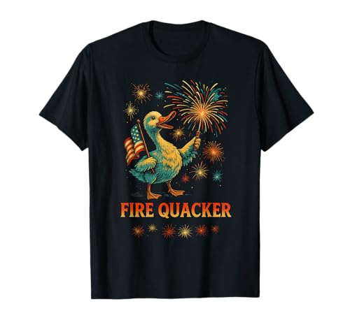 Fire Quacker Funny Meme Goose Fireworks America 4th Of July T-Shirt