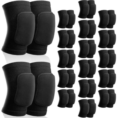 Image of Simgoing 18 Pairs Volleyball Knee Pads for Dancers, Cheerleaders, Breathable Knee Pads for Men Women Kids Knees Protective, Knees Brace for Volleyball Dance Tennis Workout Climbing (S /m /L,Black)