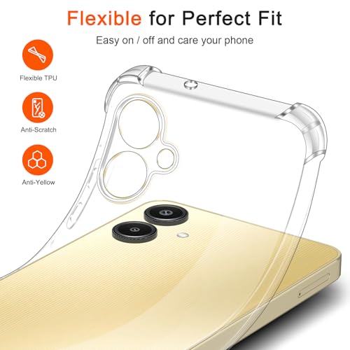 Image of Lustree Back Cover Transparent Case Compatible with Samsung Galaxy A06 5G | Clear + TPU Case with 4 Corner Air Cushion Protection & Camera Protection | Slim& Stylus Cover