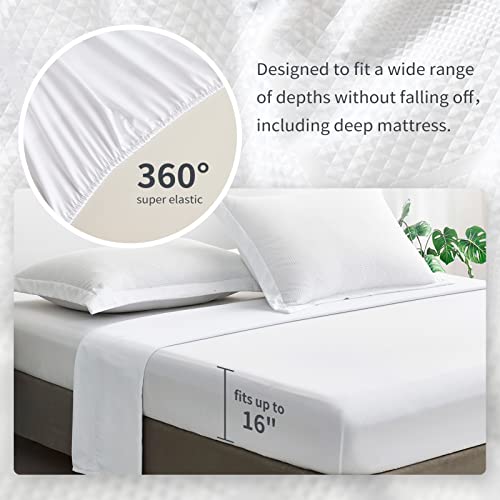 Maple&Stone Queen Bed In A Bag 7 Pieces Comforter Set White Waffle Bedding Comforters Sets With Comforter,Sheets,Pillowcases & Shams,Super Soft & Cozy All Season Complete Set(Queen, White) #TOP4